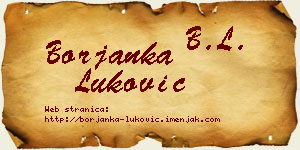 Borjanka Luković vizit kartica